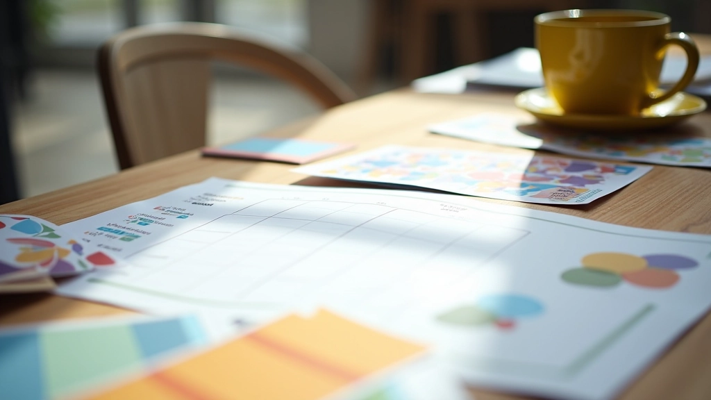 Kalender en evenementen flyers op tafel voor gemeenschapsevenement planning