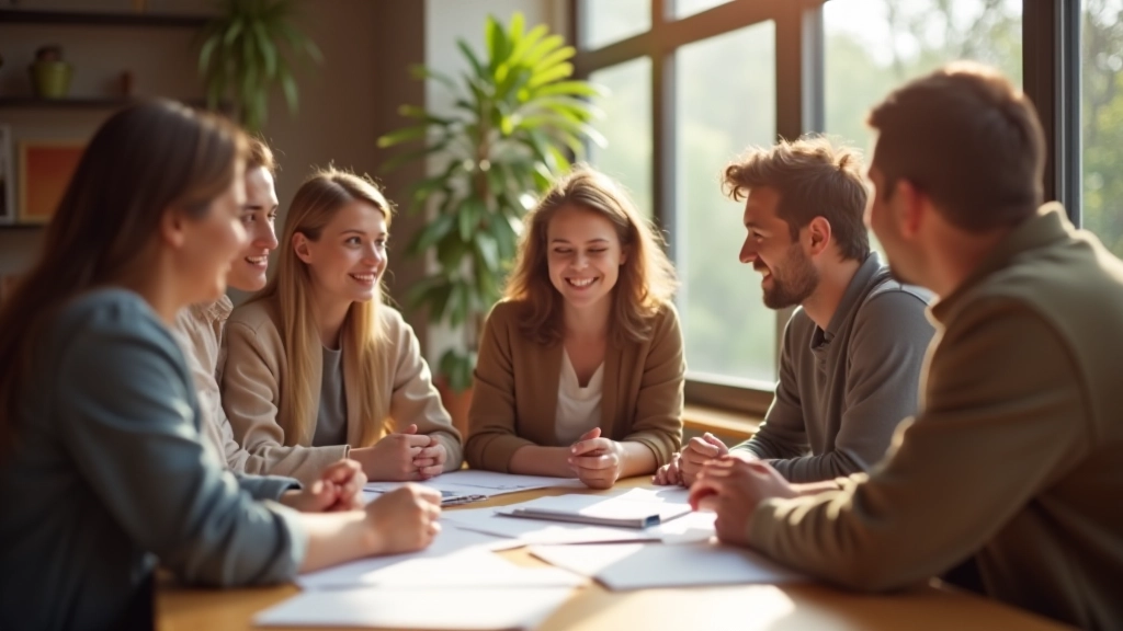 Mensen in gemeenschapsruimte die samenwerken aan een project