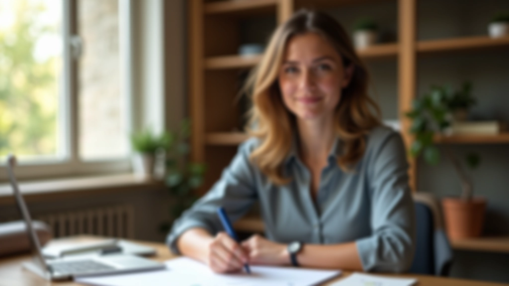 Persoon die aan bureau zit met notities over structuur en layout van portaal